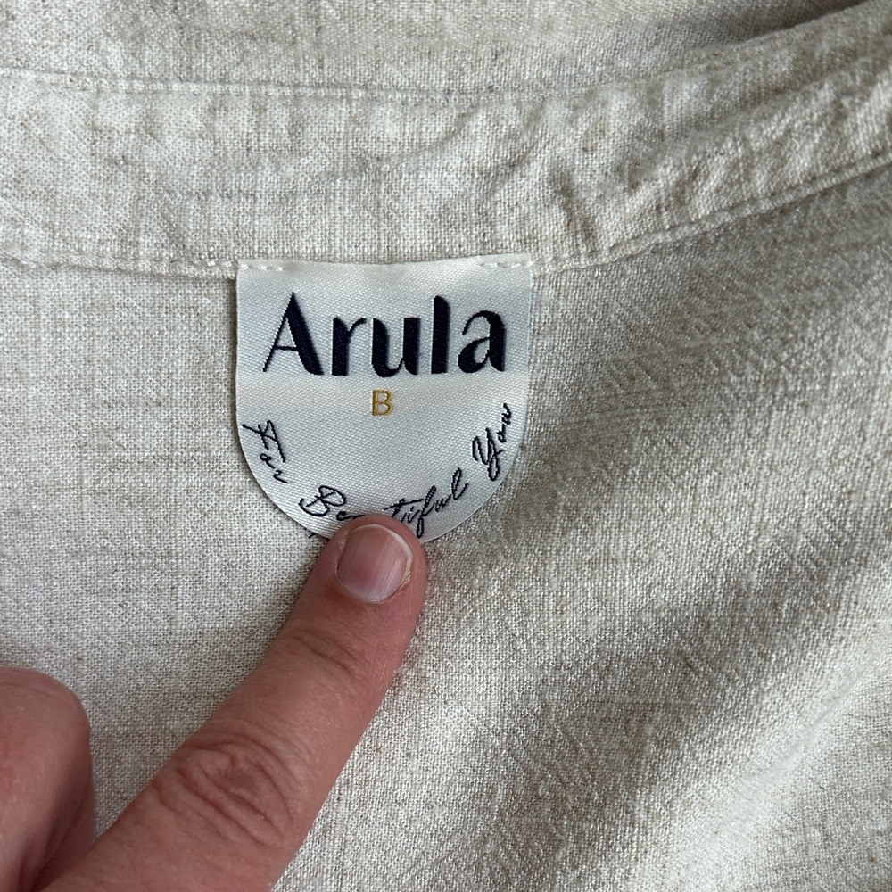 ARULA Light Beige Button-Up Blouse - Picture 2 of 5